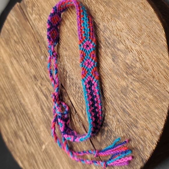 B2836 festive colorful afghan woven bracelet - Picture 1 of 2